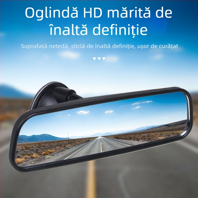 Endoscop auto cu ventuză, oglindă retrovizoare interioară, oglindă plată din sticlă, pentru mașini închise