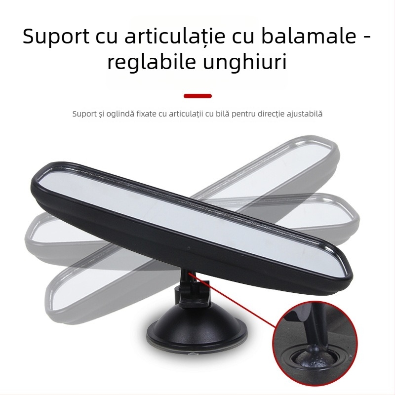 Endoscop auto cu ventuză, oglindă retrovizoare interioară, oglindă plată din sticlă, pentru mașini închise