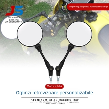 Oglindă retrovizoare KTM pentru motociclete – pliabilă, oglindă sferică, carcasă din ABS, oglindă din sticlă, filet universal 10 mm