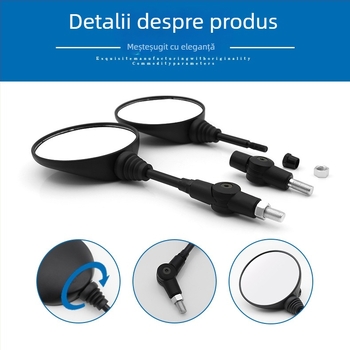 Oglindă retrovizoare KTM pentru motociclete – pliabilă, oglindă sferică, carcasă din ABS, oglindă din sticlă, filet universal 10 mm