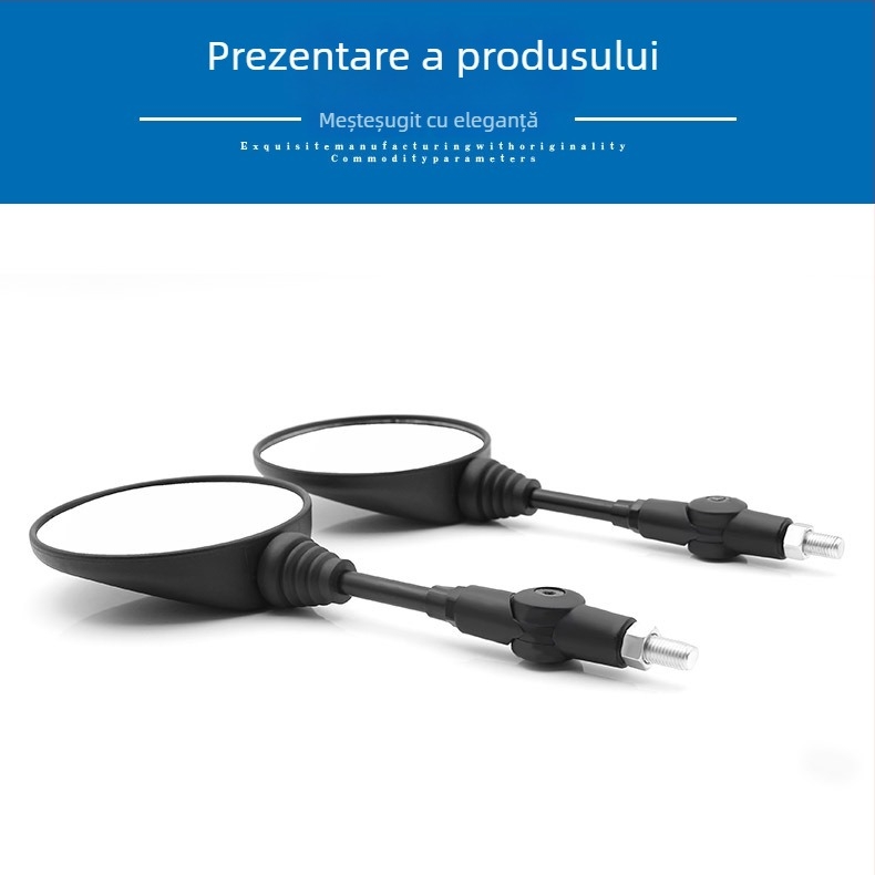 Oglindă retrovizoare KTM pentru motociclete – pliabilă, oglindă sferică, carcasă din ABS, oglindă din sticlă, filet universal 10 mm
