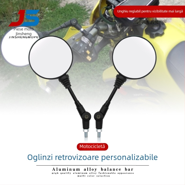 Oglindă retrovizoare KTM pentru motociclete – pliabilă, oglindă sferică, carcasă din ABS, oglindă din sticlă, filet universal 10 mm