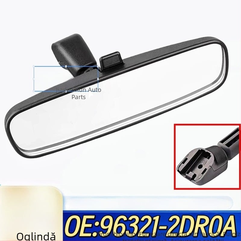 Oglindă de interior pentru mașină, montaj snap-on, oglindă plată, ABS, compatibilă cu Nissan Livina, Sylphy, Teana, Tiida, Qashqai, Murano, X-Trail