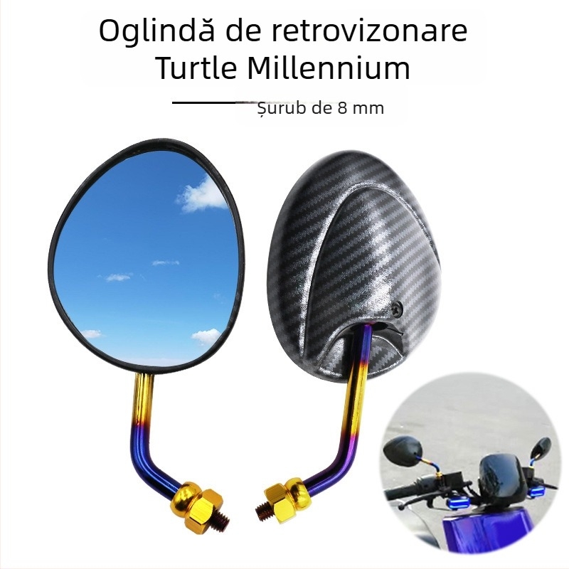 Oglindă retrovizoare modificată pentru scuter electric – Modelul 3212; oglindă plană; 5-150V; ABS