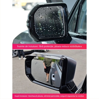 Capac ABS pentru marginea de ploaie a oglinzii retrovizoare pentru Jietu Traveler T2 — unghi reglabil, oglindă retrovizoare, element decorativ