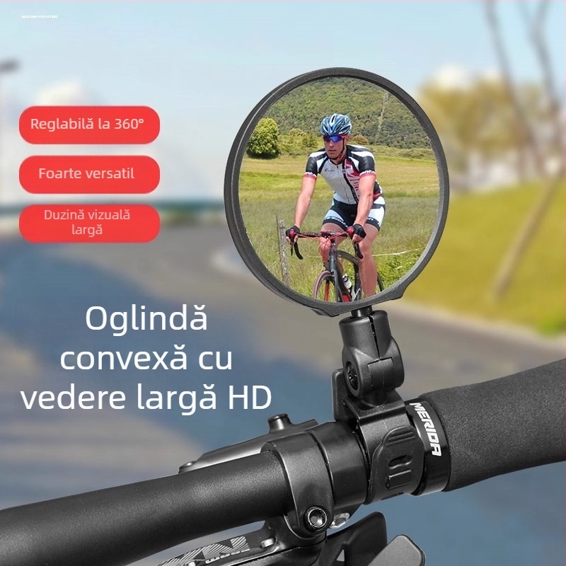 oglindă retrovizoare reglabilă pentru biciclete electrice universale, oglindă din sticlă convexă, capac din plastic, oglindă sferică