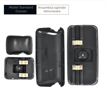 Ansamblu oglindă retrovizoare Auman – oglindă cu două curbe sau plată, sticlă, capac din plastic dur; Compatibil cu Auman, Howo, Shaanxi Automobile, Beiben Hongyan