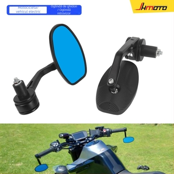 Oglindă retrovizoare pentru motocicletă, formă ovală, aliaj de aluminiu CNC, potrivită pentru ghidon de 22 mm, modelul 392