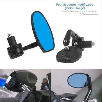 Oglindă retrovizoare pentru motocicletă, formă ovală, aliaj de aluminiu CNC, potrivită pentru ghidon de 22 mm, modelul 392