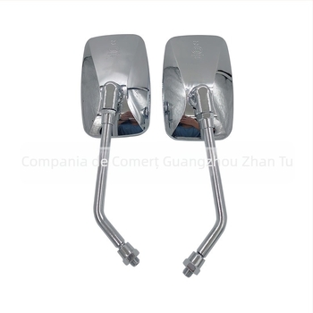 Oglindă retrovizoare pentru motocicletă, pătrată, cu tijă din oțel și carcasă din plastic, compatibilă cu motocicletele