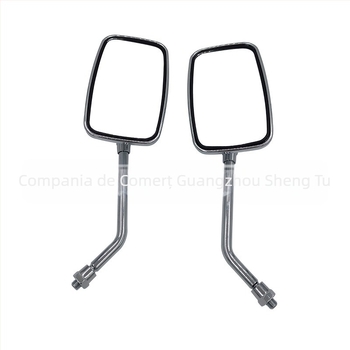 Oglindă retrovizoare pentru motocicletă, pătrată, cu tijă din oțel și carcasă din plastic, compatibilă cu motocicletele