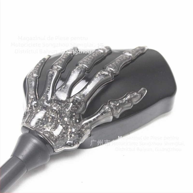 SLGJMP 1099 Oglindă retrovizoare LED Ghost Claw pentru motociclete și scutere – 12V, sticlă, oglindă plată