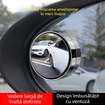 Oglindă suplimentară de marșarier pentru automobile, mică și rotundă, oglindă sferică, model XD01, oglindă din sticlă, capac din plastic, compatibil cu modelele generale