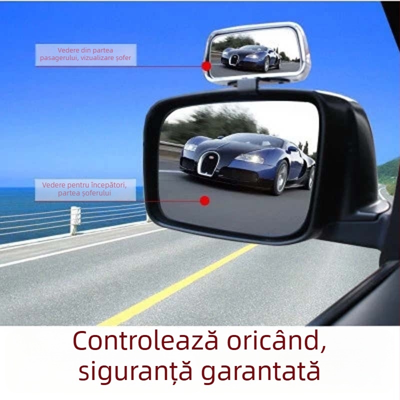 Oglindă retrovizoare auto, pătrată – Model HD-0079, Oglindă plană, Carcasă din ABS, Oglindă din sticlă