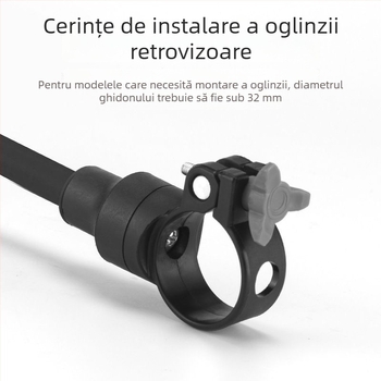 Oglindă retrovizoare pentru bicicletă - eliberare rapidă, tijă lungă universală, furtun reglabil, oglindă plană.