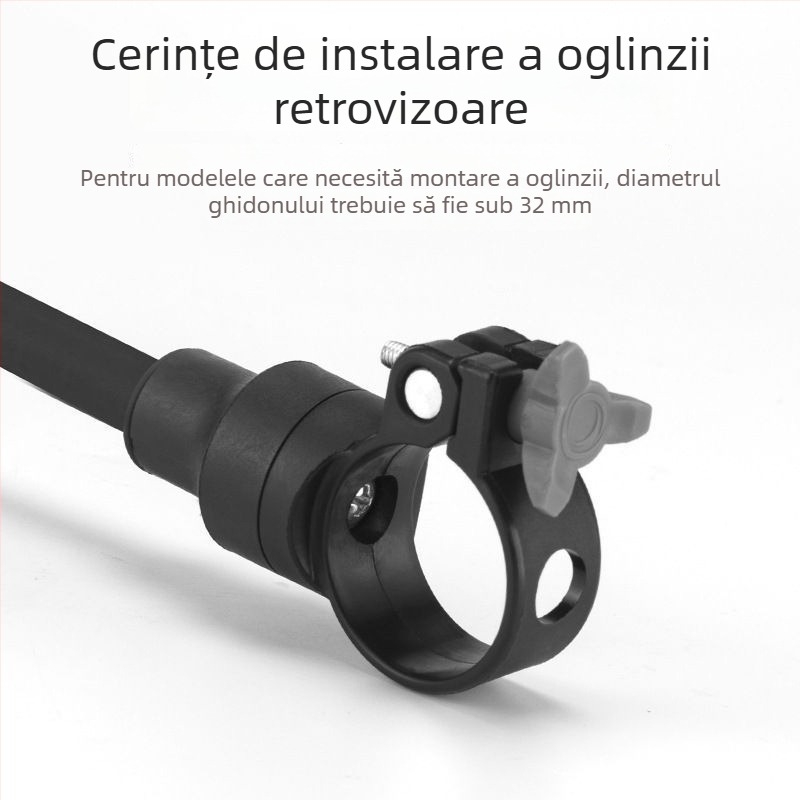 Oglindă retrovizoare pentru bicicletă - eliberare rapidă, tijă lungă universală, furtun reglabil, oglindă plană.
