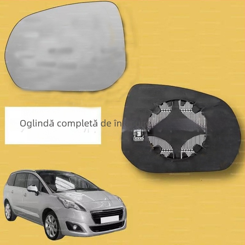 Geam oglindă retrovizoare pentru Peugeot 3008/5008 09-16, oglindă cu dublă curbură, ABS, marca ZS