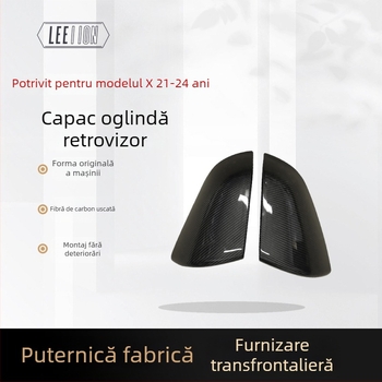 Capac oglindă pentru Tesla Model X (2021–2024) Fibră de carbon reală – Proces de autoclavă cu vid, carbon uscat monobloc exterior – LEEIION