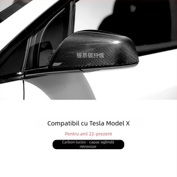 Capac oglindă pentru Tesla Model X (2021–2024) Fibră de carbon reală – Proces de autoclavă cu vid, carbon uscat monobloc exterior – LEEIION