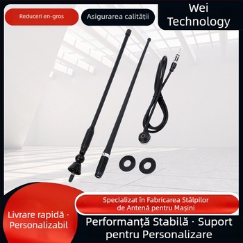 Antena de radio pentru mașină, montaj filet, 12V funcționare, compatibilitate universală, tip universal modificat