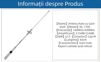 Antena pentru radio auto, montaj pe filet, compatibilitate universală, brand Nodatone, mărci private autorizate