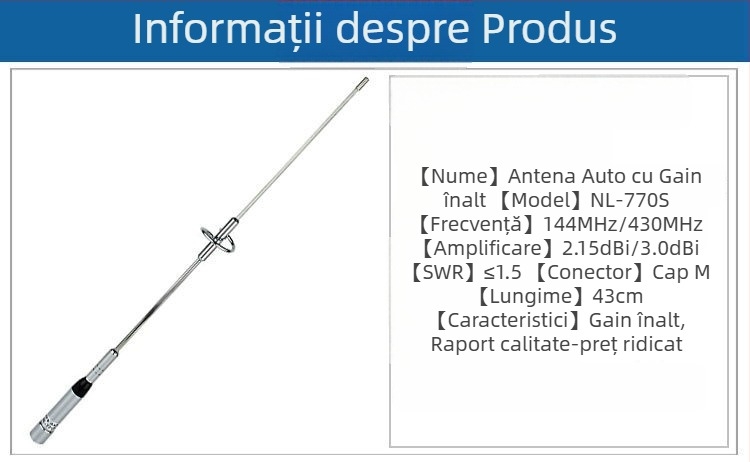 Antena pentru radio auto, montaj pe filet, compatibilitate universală, brand Nodatone, mărci private autorizate