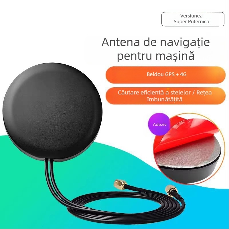 Antena GPS pentru navigație auto cu Beidou – poziționare GNSS duală, amplificator de semnal, receptor 4G și Wi‑Fi