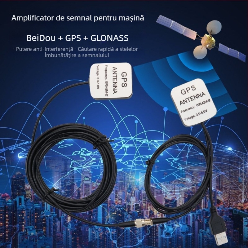 Amplificator antenă GPS pentru navigație auto — amplificare semnal, poziționare în vehicul, navigare mobilă cu precizie înaltă