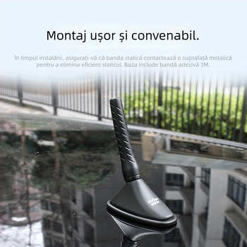 Hypersonic HP-6613 antenă auto anti-statică, decorativă, bază tip șezut, montaj prin adeziv, ABS