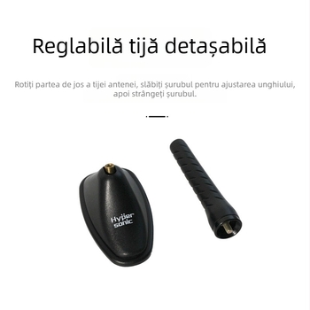 Hypersonic HP-6613 antenă auto anti-statică, decorativă, bază tip șezut, montaj prin adeziv, ABS