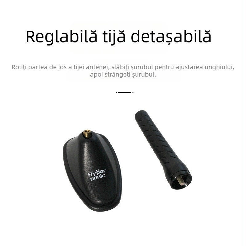 Hypersonic HP-6613 antenă auto anti-statică, decorativă, bază tip șezut, montaj prin adeziv, ABS