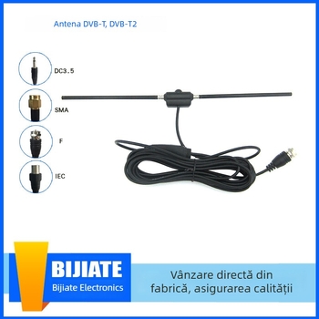 Antena DVB-T pentru interior DVB009, câștig 25, 46–860 MHz, impedanță 50 Ω, SWR ≤ 1.5