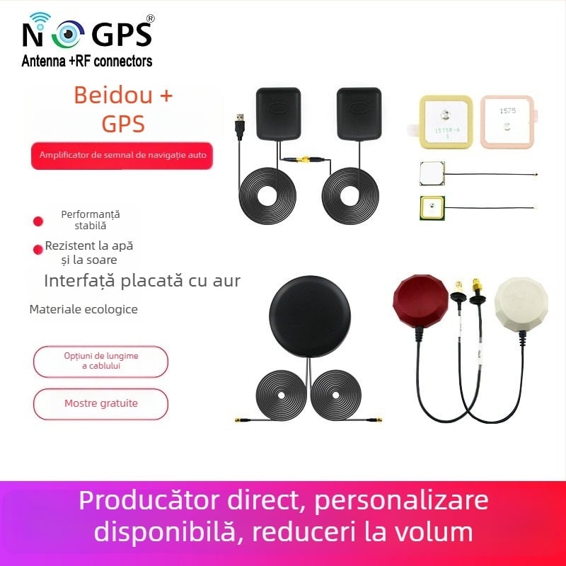 Antena GNSS activă pentru Beidou și GPS – poziționare auto și navigație, SWR ≤1.5, lungime cablu personalizabilă