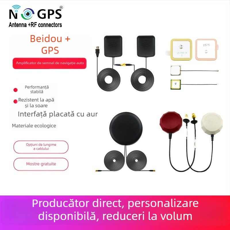 Antena GNSS activă pentru Beidou și GPS – poziționare auto și navigație, SWR ≤1.5, lungime cablu personalizabilă