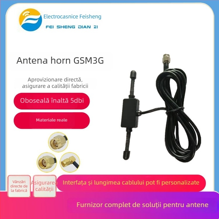 Antena auto 4G cu rază completă, montaj cu ventuză, antenă externă pentru modul fără fir, câștig 3 dBi, SWR ≤1.5, impedanță 50 Ω