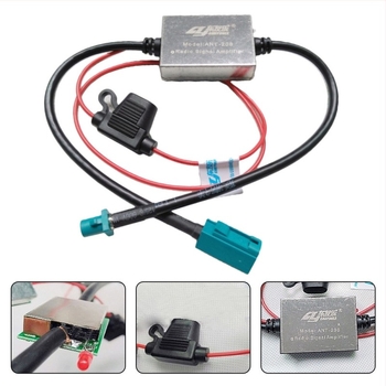 Antena auto pentru radio ANT-208/FAKRA cu amplificator FM/AM, Zhuihui (12-24V; 0.02A; 50000 h; modele universale; instalare cu conector)
