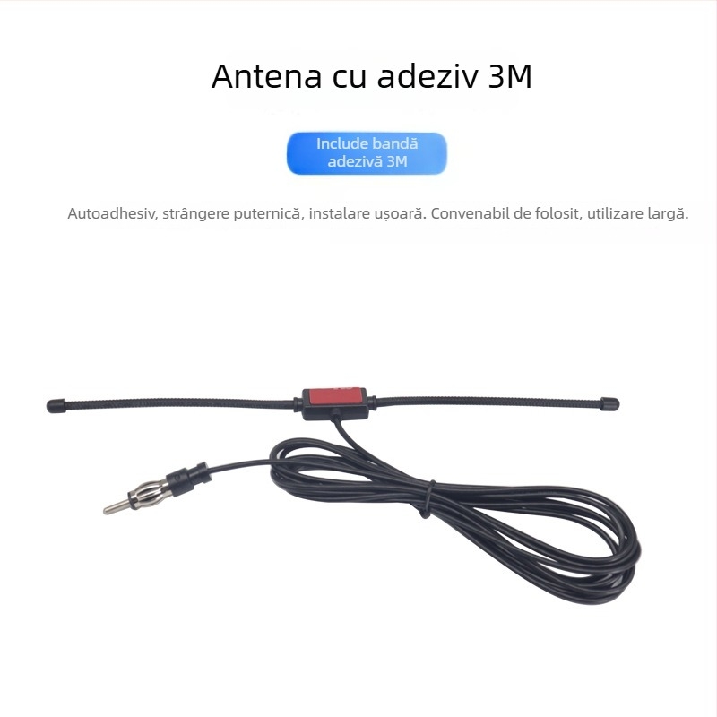 Chenyuxin antenă activă FM pentru radio auto, cablu de 3 m, SWR ≤ 1,5