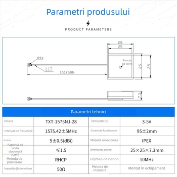 Antenă GPS pentru mașină Tiancong cu Wi‑Fi în bandă întreagă, câștig înalt și semnal stabil