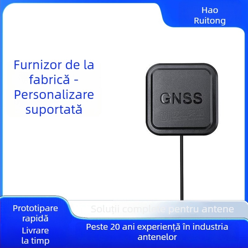 Antena GNSS montată pe vehicul, externă, activă, multi-frecvență, GPS L1/L2/L5 și BeiDou B1/B2, precizie înaltă.
