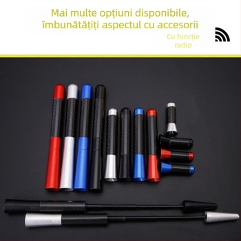 Antena telescopică auto pentru radio, construcție din carbon și metal, potrivire universală, montaj filet