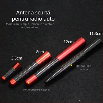 Antena telescopică auto pentru radio, construcție din carbon și metal, potrivire universală, montaj filet