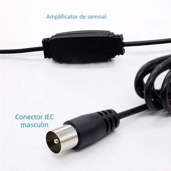 Antena DVB-T HDTV pentru mașină cu ventuză, ATSC, cablu coaxial de 75 Ω