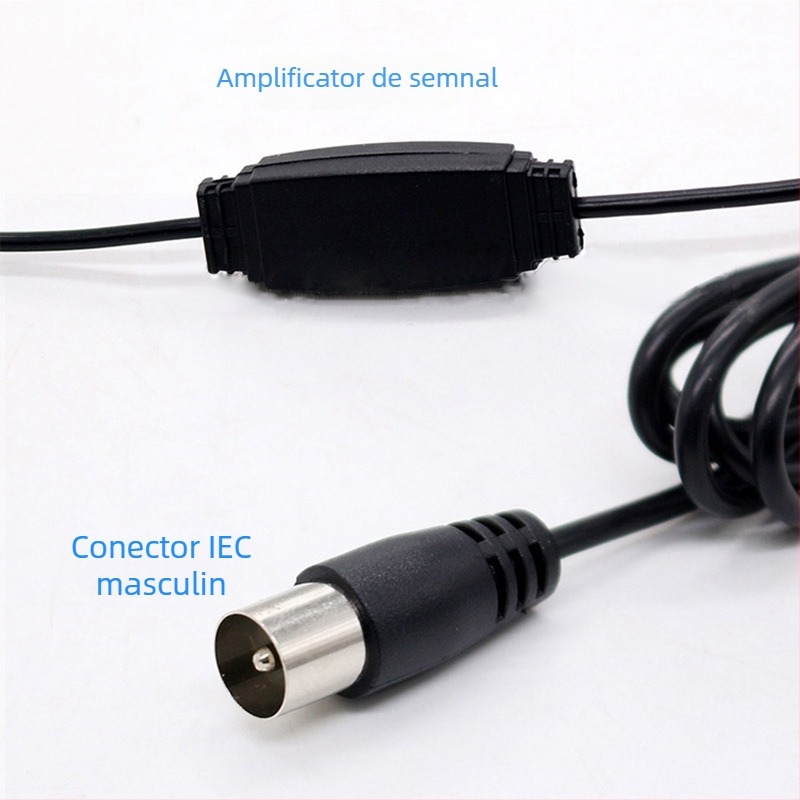 Antena DVB-T HDTV pentru mașină cu ventuză, ATSC, cablu coaxial de 75 Ω