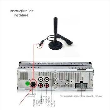 Xinda Ark Antenă FM universală pentru mașină, cu câștig mare și ventuză mare