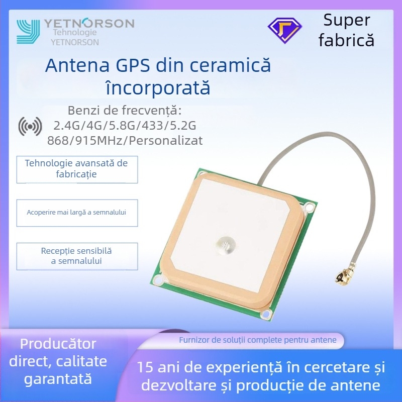 Antena ceramică, antenă RF activă încorporată pentru automobile, 1575.42 MHz, Yanoxun (Cod: Ynx-gps-c-011)