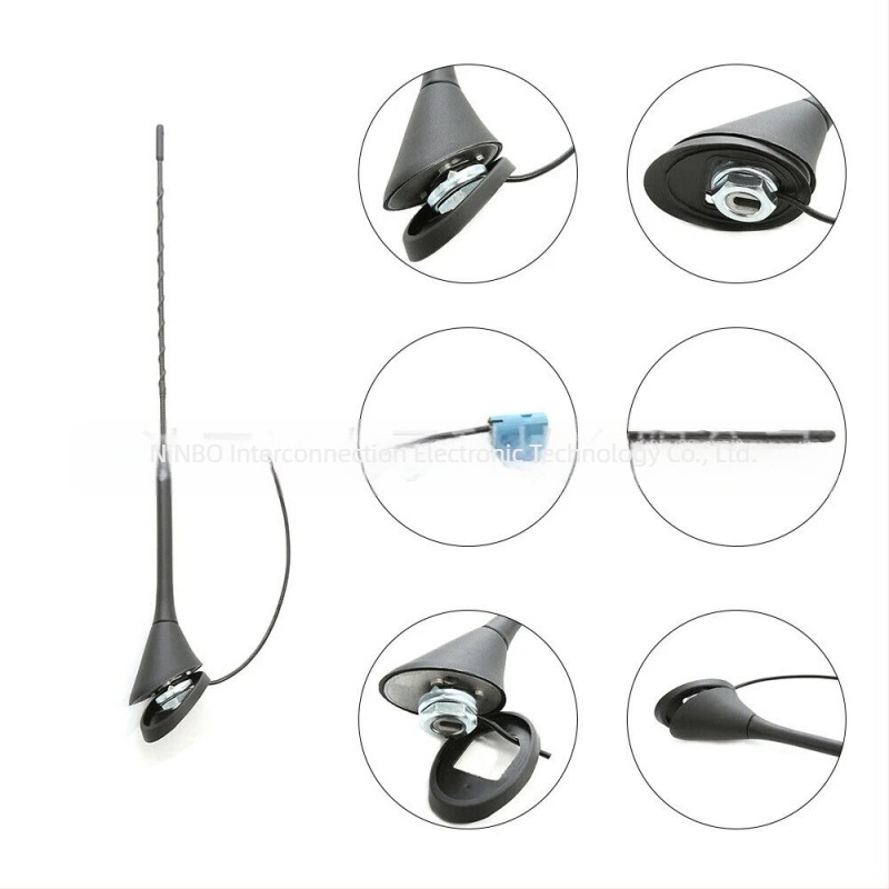 Antena radio pentru mașină - activă, montare filetată, compatibilitate universală, FM/AM