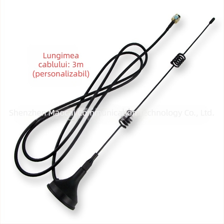 Antena auto cu ventuză GSM/2.4G, RG174, disc cu spirale duble, pentru autoșcoală
