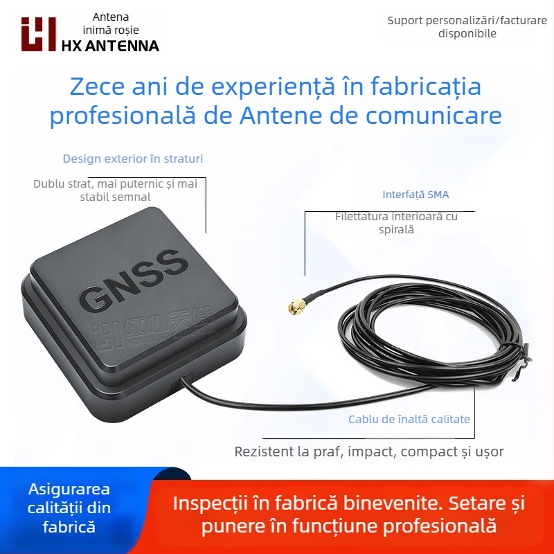 Antena GNSS montată pe vehicul pentru GPS L1/L2/L5 și Beidou B1/B2, frecvență unică, activă externă, înaltă precizie