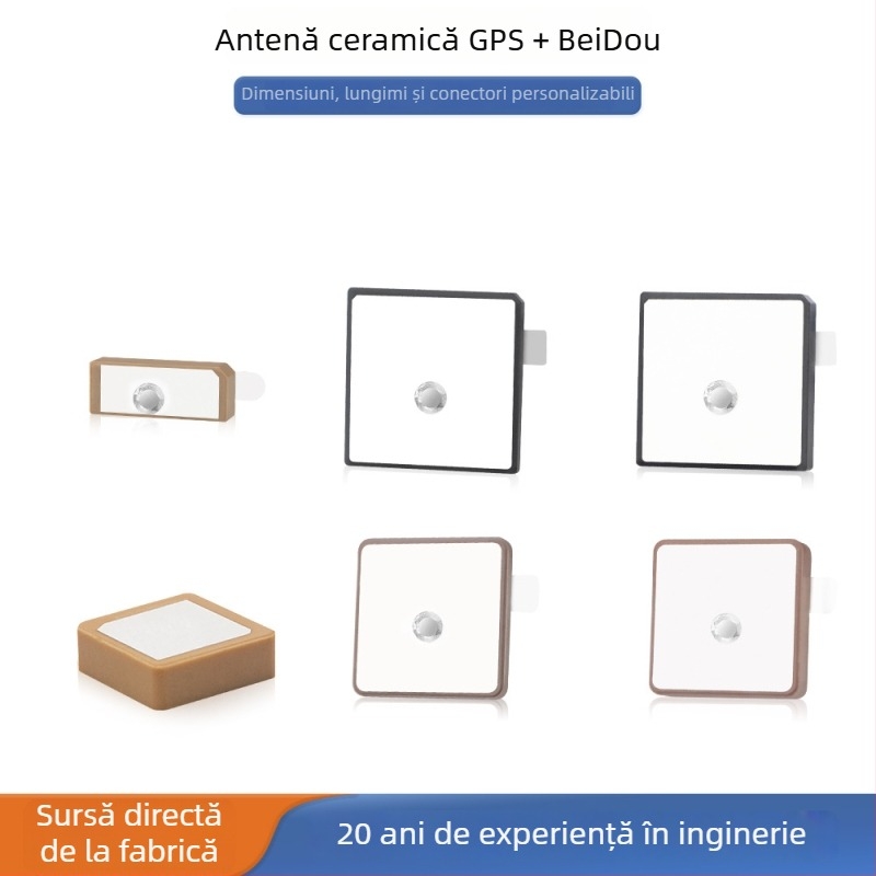 Antena GPS pentru navigație în vehicul, ceramică, cu câștig înalt, anti-interferențe, frecvențe duale L1/L5