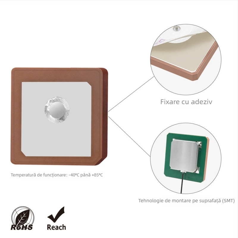 Antena GPS pentru navigație în vehicul, ceramică, cu câștig înalt, anti-interferențe, frecvențe duale L1/L5